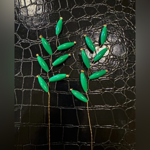 Lot of beaded greenery green leaves branches stems for crafts or projects Decor - Picture 3 of 7